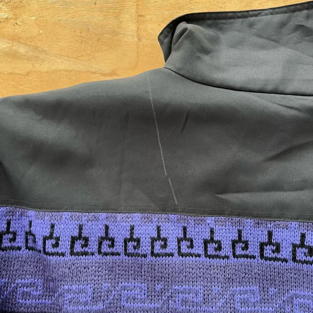 Vintage Spyder Ski Sweater Pullover Jacket Outerwear Purple Black Size Large